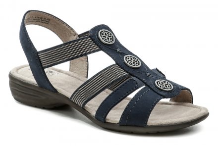 Damen-Sommer-Wanderschuhe, Weite H, Keilsandaletten. Die Schuhe sind aus einer Kombination von flexiblem Textilmaterial hergestellt.