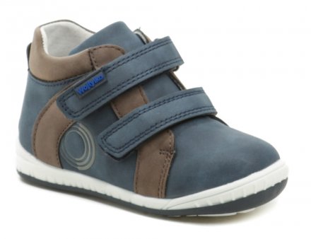 Ganzjahres-Wanderschuhe für Kinder mit Klettverschluss, Obermaterial aus Kunstleder, Innenseite aus Naturleder.