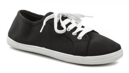 Sommer-Freizeitschuhe auf Schnürsenkeln. Die Schuhe sind aus Textilmaterial hergestellt.