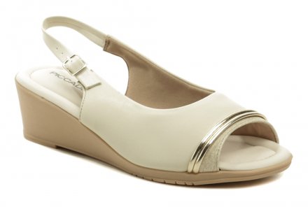 Damen-Sommer-Gesundheits-Walking-Schuhe mit Keil und loser Spitze, hergestellt aus hochwertigem Synthetikmaterial und gepolstertem Textilfutter. Spezielle BUNION-Behandlung - weiches Material im Zehengelenkbereich.