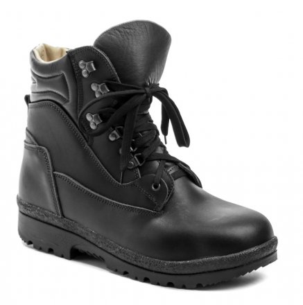 Ganzjahres-Wander- und Arbeitsstiefel für Herren mit Schnürverschluss. Die Schuhe sind aus echtem Naturleder mit wasserdichter Sympatex-Membran gefertigt.