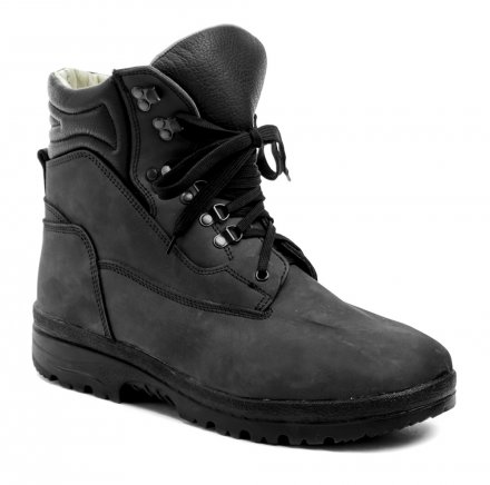Ganzjahres-Wander- und Arbeitsstiefel für Herren mit Schnürverschluss. Die Schuhe sind aus echtem Naturleder mit wasserdichter Sympatex-Membran gefertigt.
