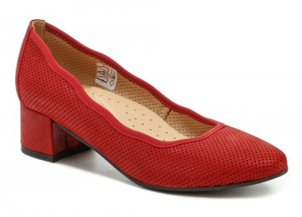 Damenformal- und Wanderschuhe mit mittelhohem, stabilem Absatz, aus echtem Naturleder.