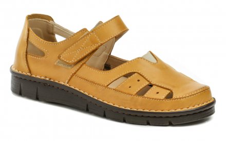 Frauen übergroße Sommer-Wanderschuhe Typ offene Halbstiefel. Die Schuhe sind aus echtem Naturleder mit einer synthetischen Innensohle hergestellt.