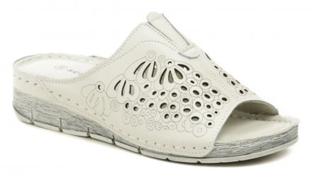 Sommerliche Damen-Wanderschuhe mit leichtem Keil, aus echtem Naturleder in Kombination mit Synthetik.