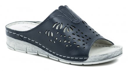 Sommerliche Damen-Wanderschuhe mit leichtem Keil, aus echtem Naturleder in Kombination mit Synthetik.