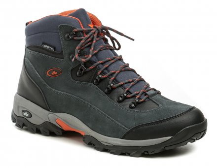 Ganzjahres-Trekking-Stiefelette für Herren von Lico mit Schnürverschluss. Die Schuhe sind aus einer Kombination aus echtem Naturleder und Textilmaterial mit Comfortex®-Membran gefertigt.