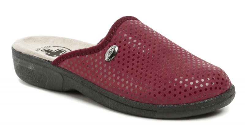 Medi Line 414 burgundy dot Damen Gesundheit Hausschuhe | ARNO-schuhe.de – Schuhe mit Tradition