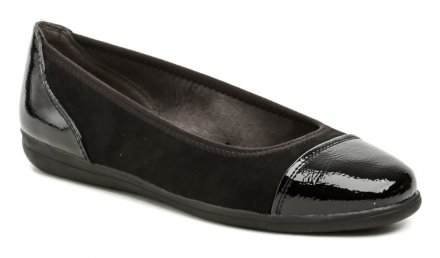 Damen Ganzjahres-Wanderschuhe Typ Ballerinas, hergestellt aus einer Kombination von Textil und Synthetikmaterial.