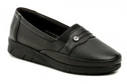 Ganzjährige Damen-Wanderschuhe in der Art von Mokassins aus einer Kombination von echtem Natur- und Kunstleder.