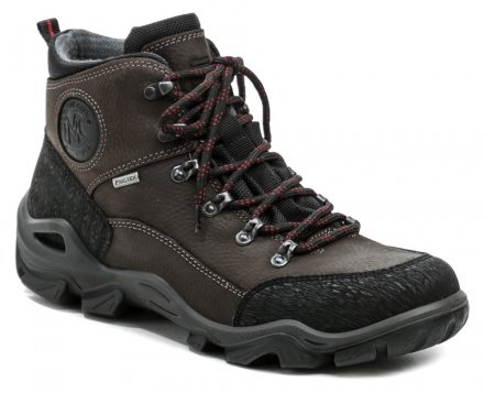 Ganzjahresstiefel für Herren mit Schnürung und Membran, aus echtem Naturleder, kombiniert mit Textil und Synthetik.