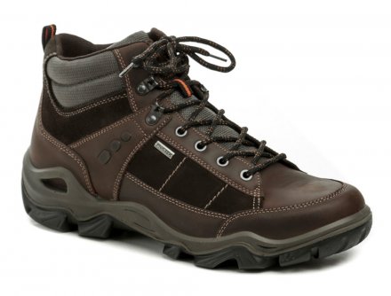 Herren-Winterstiefelette mit Schnürmembran, aus echtem Naturleder kombiniert mit Textil und Synthetikmaterial.