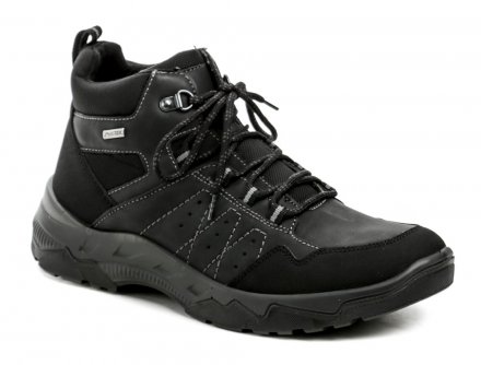Ganzjahresstiefel für Herren mit Schnürung und Membran, aus einer Kombination von Synthetik und Textilmaterial.