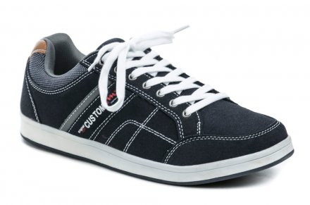 Ganzjahres-Wander- und Sportschuhe für Herren mit Schnürung, aus einer Kombination von Textil und Synthetikmaterial.