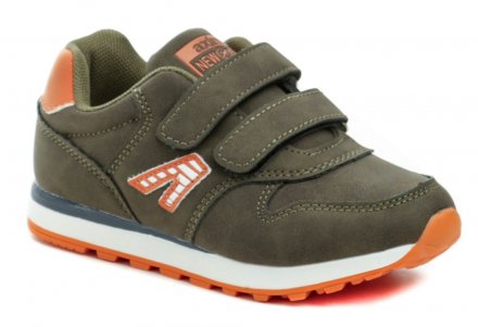 Ganzjahres-Wanderschuhe mit Klettverschluss, aus Synthetikmaterial mit Innensohle aus Naturleder und Fußgewölbestütze.