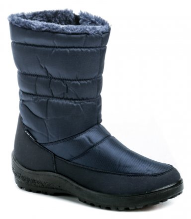 Winterliche Damenstiefelette mit Reißverschluss aus einer Kombination aus Textil und Synthetik.