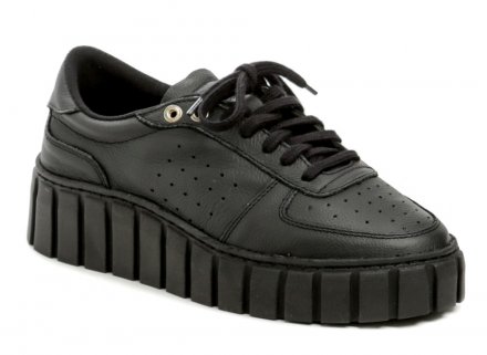 Ganzjahres-Schnürschuhe aus echtem Leder mit Textilfutter auf einer hohen Sohle.
