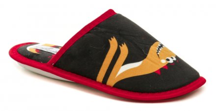 Ganzjahres-Haus- und Slipper-Schuhe mit durchgehender Spitze zum Hineinschlüpfen, aus Textilmaterial.