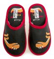 Axim 4P24076 schwarz-rote Kinderpantoffeln | ARNO-schuhe.de – Schuhe mit Tradition