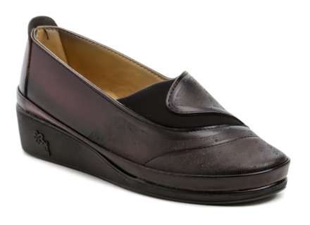 Ganzjahres-Wanderschuhe für Damen mit leichtem Keil, aus Synthetikmaterial und einer Innensohle aus Naturleder.