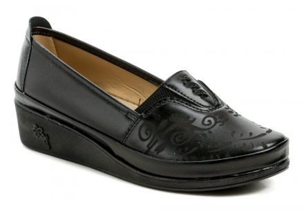 Ganzjahres-Wanderschuhe für Damen mit leichtem Keil, aus Synthetikmaterial und einer Innensohle aus Naturleder.