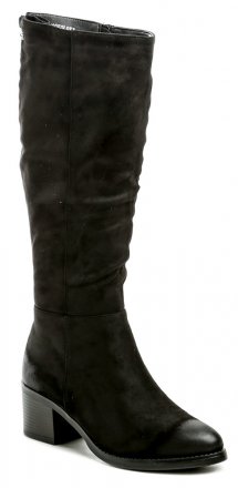 Damen-Winterwanderstiefel mit Absatz und Reißverschluss, aus Textilmaterial.