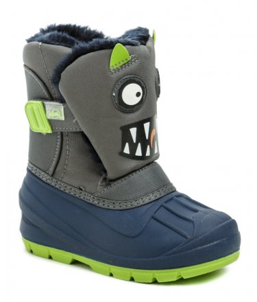 Winterwander- und Freizeitschuhe mit Klettverschluss aus einer Kombination von Synthetik- und Textilmaterial.