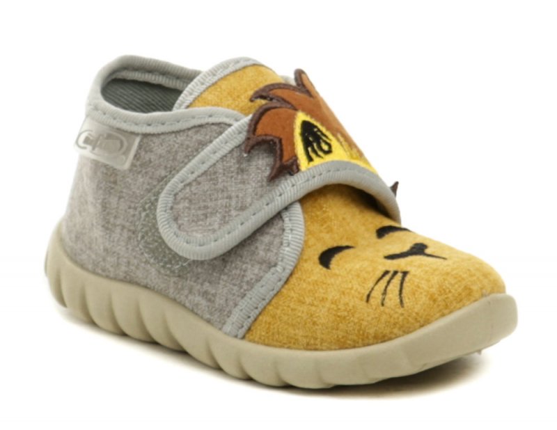 Befado 465P109 LEV graue und gelbe Kinderpantoffeln | ARNO-schuhe.de – Schuhe mit Tradition