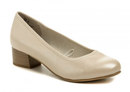 Jana 8-22360-42 beige perlmutt Damen Pumps Weite H Damen Ganzjahres-Wanderschuhe Typ Pumps Weite H aus der Jana Soft Line Kollektion, aus synthetischem Material.