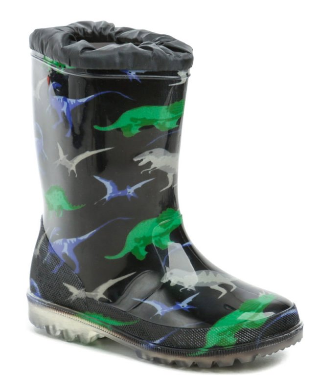 Wojtylko 5G5057C schwarz Kinder Gummistiefel Dinosaurier | ARNO-schuhe.de – Schuhe mit Tradition