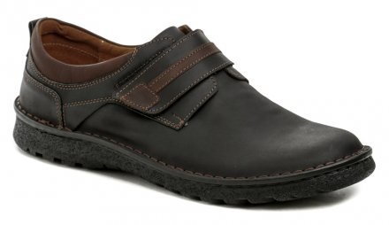 Herren-Ganzjahres-Wanderschuhe in Übergröße mit Klettverschluss, aus echtem Naturleder.