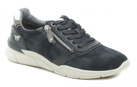 Ganzjahres-Wanderschuhe für Herren mit Schnürsenkeln und Reißverschluss, aus lederähnlichem Synthetikmaterial.