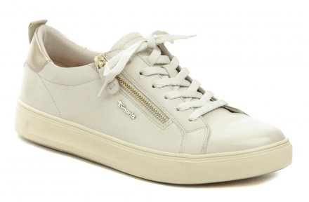Ganzjahres-Wanderschuhe in Übergröße für Damen mit Schnürung und Reißverschluss. Die Schuhe sind aus einer Kombination aus echtem Natur- und Synthetikleder gefertigt.