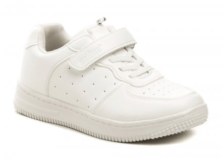 Ganzjahres-Wanderschuhe mit Klettverschluss, aus Synthetikmaterial mit Innensohle aus Naturleder.
