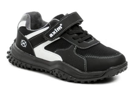 Ganzjahres-Wanderschuhe mit Klettverschluss, aus einer Kombination von Textil und Synthetik mit einer Innensohle aus Naturleder.