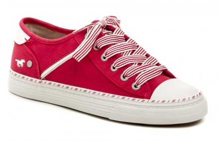 Sommerliche Freizeit-Wanderschuhe mit Schnürsenkeln, aus Textilmaterial.
