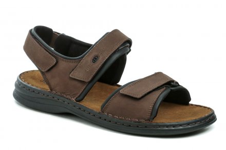 Herren-Sommer-Wandersandalen mit Klettverschluss. Josef Seibel Schuhe sind aus Naturleder gefertigt.
