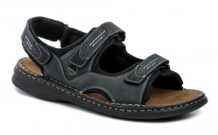 Herren-Sommer-Wandersandalen mit Klettverschluss. Josef Seibel Schuhe sind aus Naturleder gefertigt.
