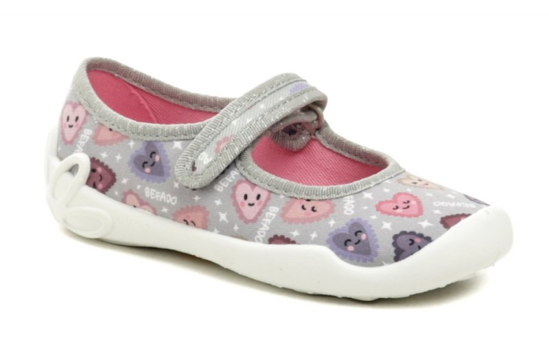 Befado 114x516 grau und rosa Kinder Ballerinas | ARNO-schuhe.de – Schuhe mit Tradition