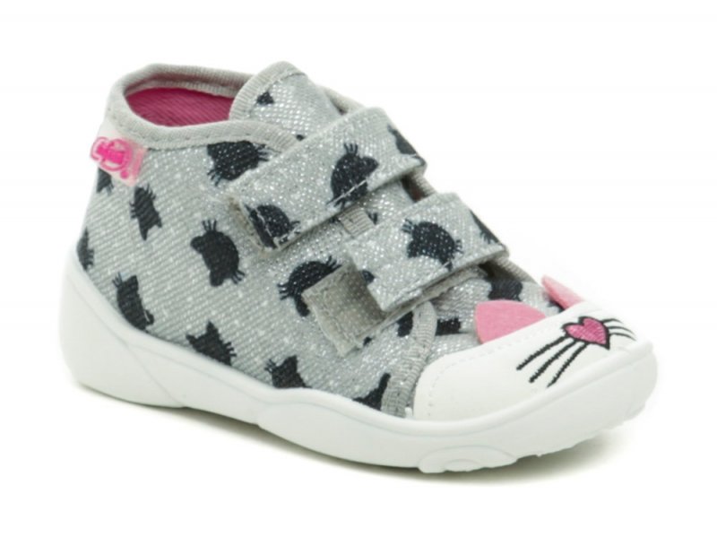 Befado 212P078 grau und rosa Kinder Leinwand Turnschuhe | ARNO-schuhe.de – Schuhe mit Tradition