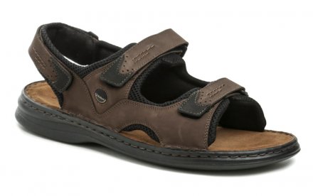 Herren-Sommer-Wandersandalen mit Klettverschluss. Josef Seibel Schuhe sind aus Naturleder gefertigt.