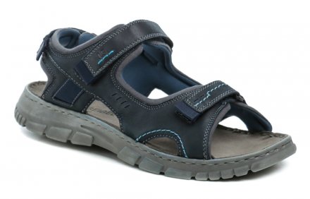 Herren-Sommer-Wandersandalen mit Klettverschluss. Josef Seibel Schuhe sind aus Naturleder gefertigt.