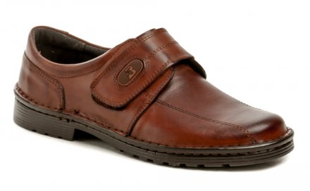 Ganzjahres-Wanderschuhe für Herren mit Klettverschluss, aus echtem Leder.