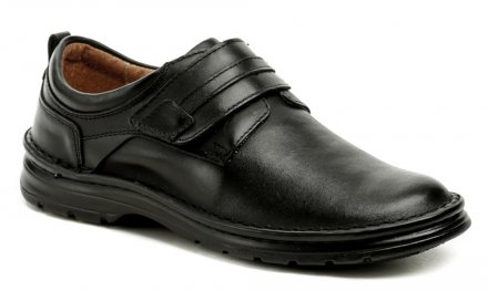 Herren-Ganzjahres-Wanderschuhe in Übergröße mit Klettverschluss, aus echtem Naturleder.