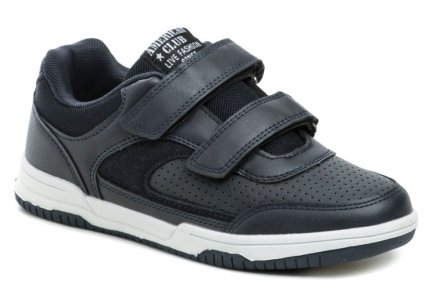 Ganzjahres-Wanderschuhe für Kinder mit Klettverschluss. Die Schuhe sind aus synthetischem Material mit Textil- und Lederinnensohle.