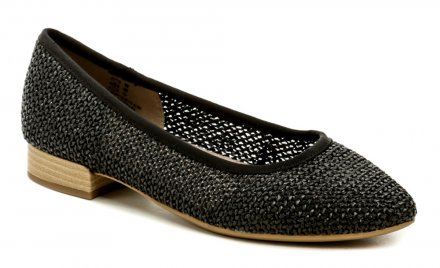 Damen-Sommer-Wanderschuhe Typ Ballerinas H Weite Jana Soft Line Kollektion, aus gestricktem synthetischem Stoff.