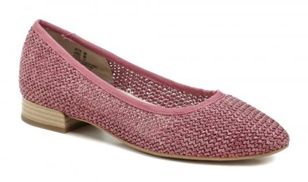 Damen-Sommer-Wanderschuhe Typ Ballerinas H Weite Jana Soft Line Kollektion, aus gestricktem synthetischem Stoff.