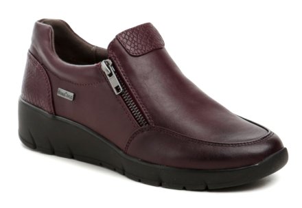 Damenschuhe Jana Weite H Ganzjahres- und Wanderschuhe mit 2 Reißverschlüssen. Die Schuhe sind aus Kunstleder kombiniert mit Textilmaterial.