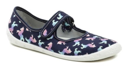 Kinder-Sommer-Freizeitschuhe mit Klettverschluss, aus Textilmaterial und einer Innensohle aus echtem Leder.