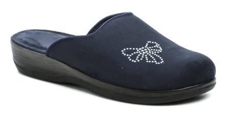 Ganzjähriger Freizeit-Slipper für Damen mit leichtem Keil, aus Textilmaterial.